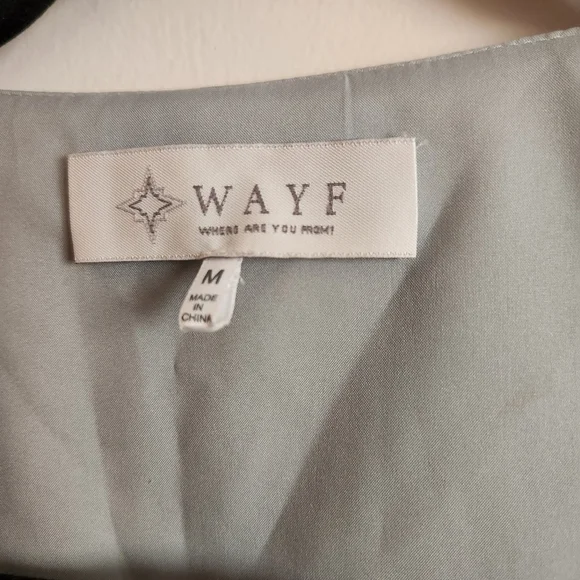 NWOT/Wayf Nordstrom Lace Trim Tie ButtonFront Long Sleeve Blouse/ Size Medium - Picture 4 of 5